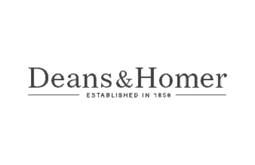 Logo of Deans & Homer with the text "Established in 1856" beneath the company name.
