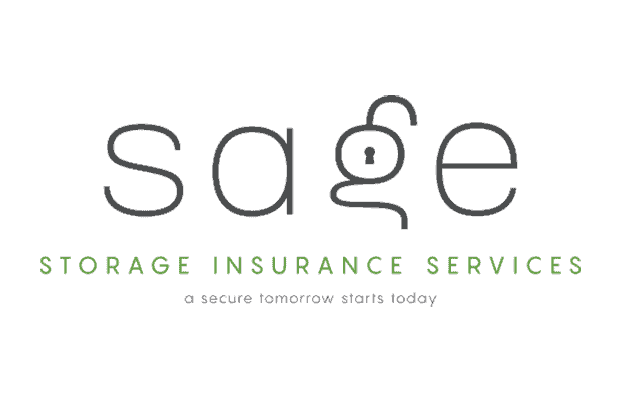 Logo for Sage Storage Insurance Services with the slogan "a secure tomorrow starts today.