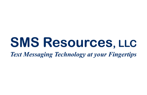 Logo of SMS Resources, LLC with the tagline "Text Messaging Technology at your Fingertips" in blue text on a white background.