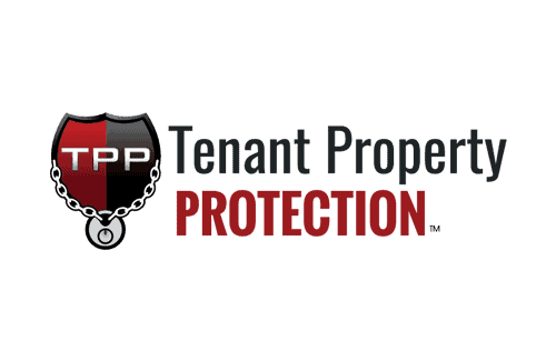 Logo for Tenant Property Protection featuring a shield with "TPP" and a chain, with text on the right.