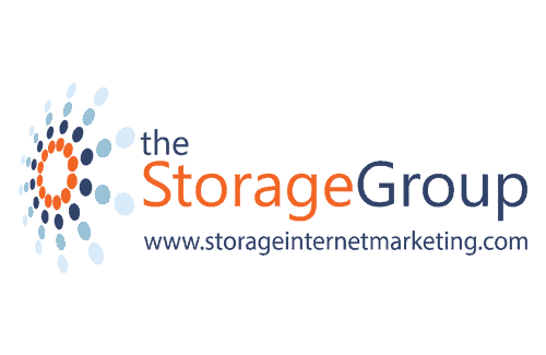 Logo for The Storage Group featuring text "www.storageinternetmarketing.com" with a circular design of blue and orange dots.