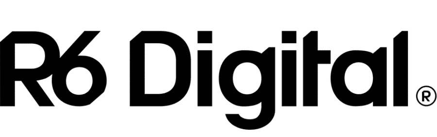 Text logo displaying "R6 Digital" in bold, black font.