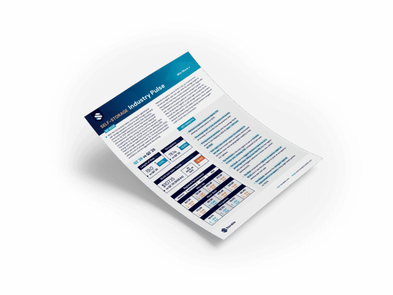 A single-page report titled "SaaS Strategic Industry Pulse" features charts, icons, and text blocks on a white and blue layout, angled on a white background.