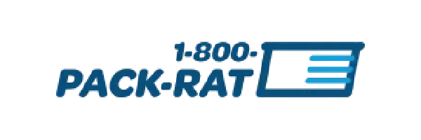 1-800-PACK-RAT logo featuring the company name and an icon of a storage container.