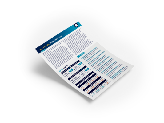 Self-storage industry report for Q3 2026, featuring summary analysis, occupancy rates, rental rate trends, and regional performance data.