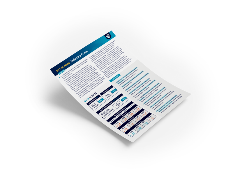 Self-storage industry report for Q3 2026, featuring summary analysis, occupancy rates, rental rate trends, and regional performance data.