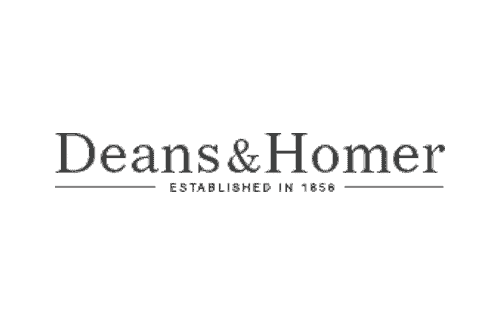 Logo of Deans & Homer with the text "Established in 1856" beneath the company name.