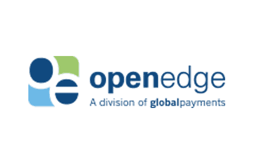 Logo of OpenEdge, a division of Global Payments, with blue and green circular shapes on the left and the text "openedge" to the right.
