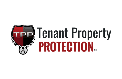 Logo for Tenant Property Protection featuring a shield with "TPP" and a chain, with text on the right.
