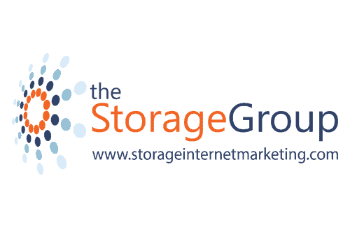 Logo for The Storage Group featuring text "www.storageinternetmarketing.com" with a circular design of blue and orange dots.