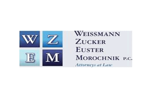 Four colored squares with initials W, Z, E, M. Text on the right reads "WEISSMANN ZUCKER EUSTER MOROCHNIK P.C. Attorneys at Law.