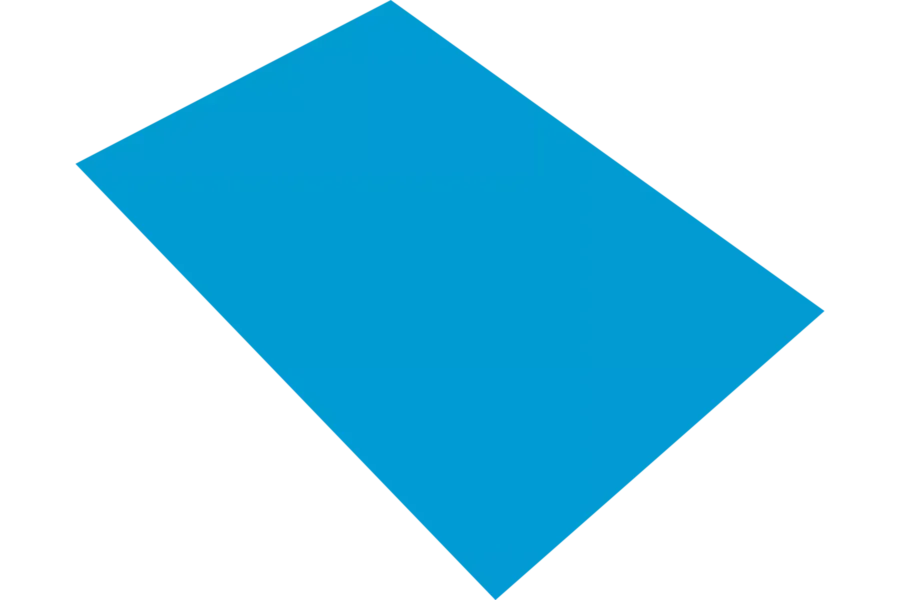 A blue parallelogram is positioned at an angle on a black background.